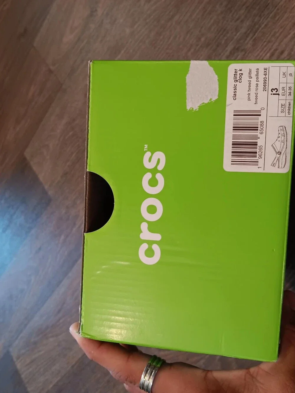 Crocs Kids' Glitter Clog - Pink Sz J3
